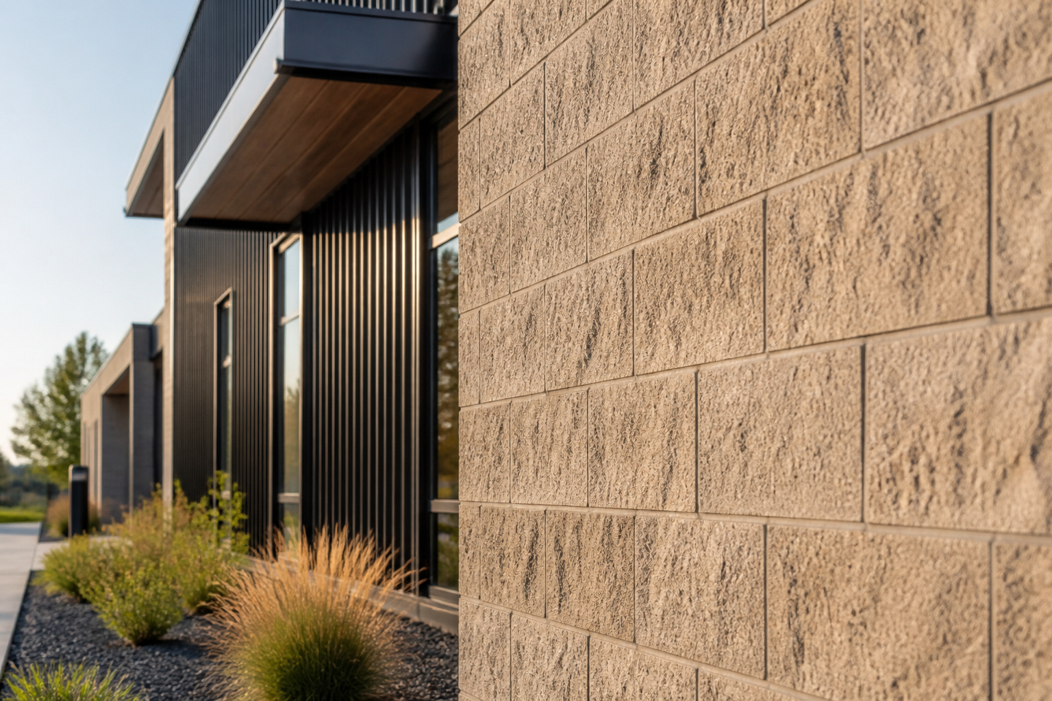 Architectural masonry facade detail