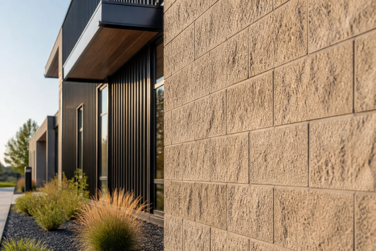 Architectural masonry facade detail