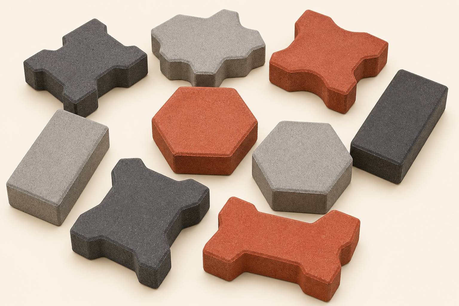 Interlocking paver color range