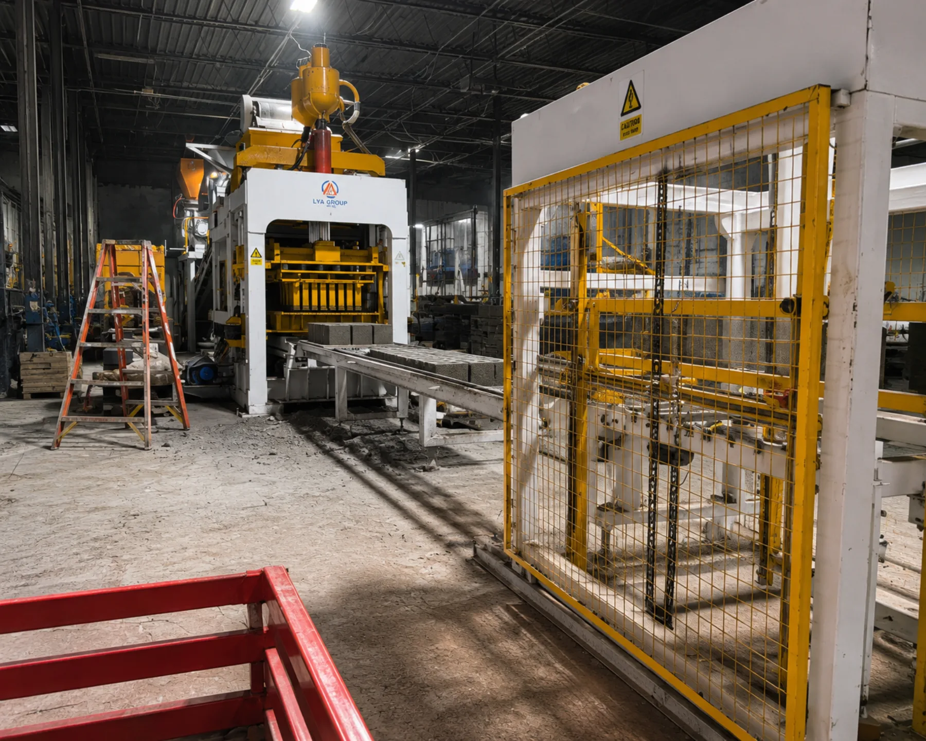Block making machine on the 3R Blocks LLC plant floor